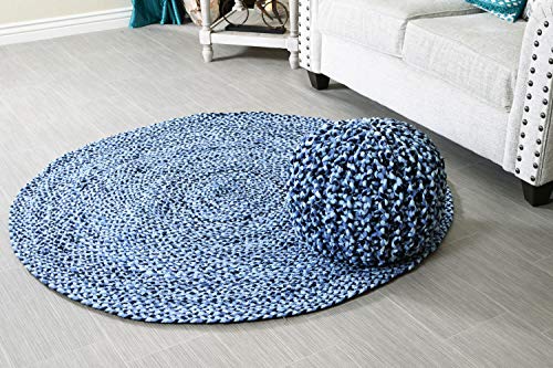 Blue Chindi Rug, 5 Feet Round Braided Cotton Chindi Area Rugs, Reversible  Round Floor Rug, Dining Room Rugs -  Canada