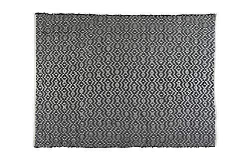 Black and White 7' 10 x 7' 10 Hand Woven Eco Verse Indoor Outdoor Washable  Round Rug