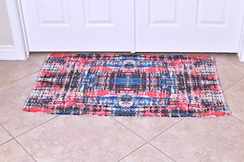 Multicolor Wool & Cotton Abstract Modern Door Mat Rug for Living Room –  MystiqueDecors By AK