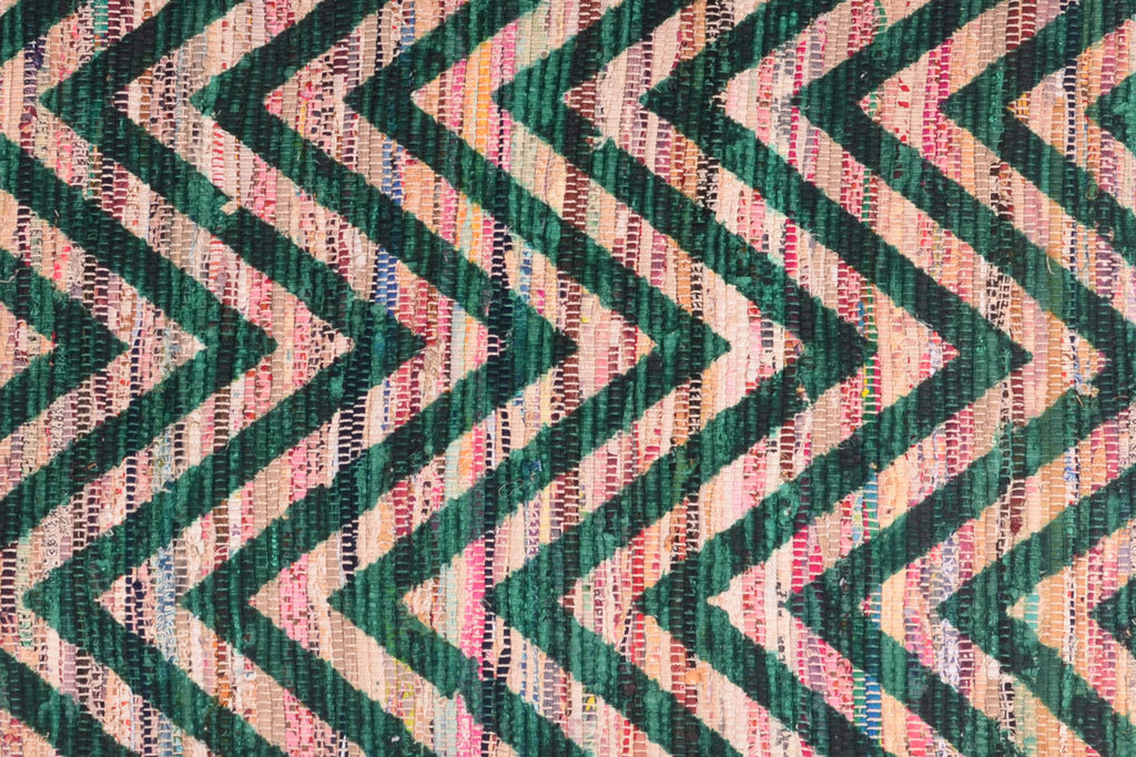 Area Rugs Handwoven Cotton Green Runner 2 ft x 5 ft