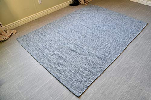 MystiqueDecors Gray 5x7' Area Rug Cotton Lightweight Reversible Handmade Rug for Living Room, Bedroom Home Décor, Easy Clean