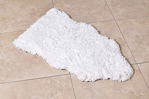 MystiqueDecors Super Soft Snow White 20"x32" Faux Sheepskin Shag Silky Microfiber Handmade Shaggy Rug for Baby Nursery Childrens Room