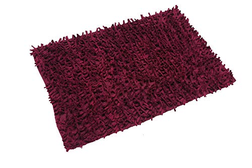 MystiqueDecors Shaggy Burgundy Red Shag Rug 2x3'' Carpet (24''x 36'') Doormat for Living Room Bedroom Bathroom Kitchen Entryway Area Rug
