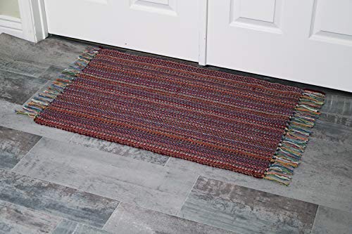 DECOMALL Maila Washable Rug Doormat 2x3, Rubber Backed Non-Slip Rugs,  Kitchen Rug, Entryway Mats Indoor, Accents Rug, Small Red Traditional  Distressed