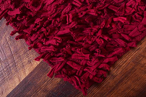 MystiqueDecors Shaggy Burgundy Red Shag Rug 2x3'' Carpet (24''x 36'') Doormat for Living Room Bedroom Bathroom Kitchen Entryway Area Rug