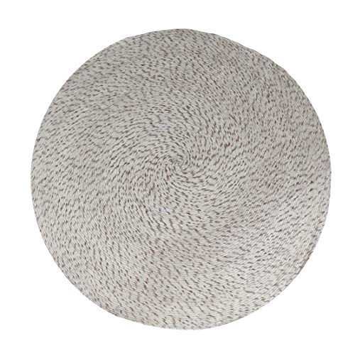 MystiqueDecors 6 ft Natural Beige Round Wool Rug for Living Room Braided Non-Slip Reversible Handwoven Area Rug 6'