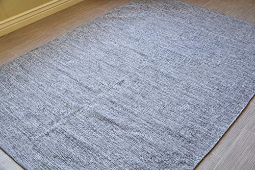 MystiqueDecors Gray 5x7' Area Rug Cotton Lightweight Reversible Handmade Rug for Living Room, Bedroom Home Décor, Easy Clean