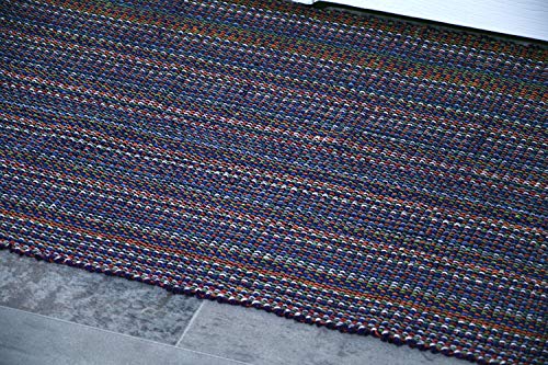 MystiqueDecors Purple 2x3' Doormat Rug Hand Woven (Set of 2) Cotton Area Rugs for Entryway Kitchen - Reversible Non Slip Machine Washable Mat