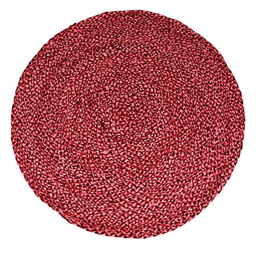 5 ft Red Round Cotton Area Rug