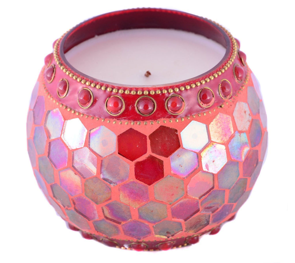 Scented Wax Filled Candle Holders Mosaic Votive