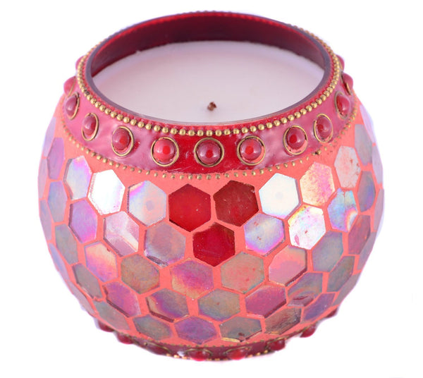 Scented Wax Filled Candle Holders Mosaic Votive