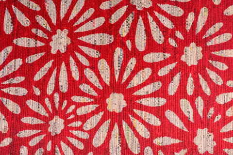 Multi Purpose Mats Handmade Recycled Paper Mat-Red Size 2 ft x 4 ft