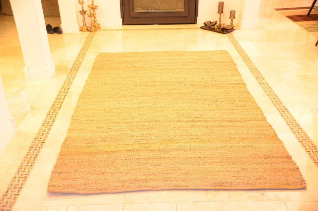 Large Area Rugs Handmade Jute Braided Rectangle Size 5 ft x 8 ft