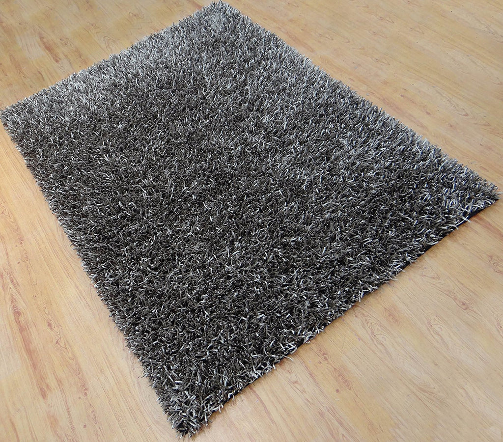 5x8 ft Shaggy Brown Polyester Area Rug