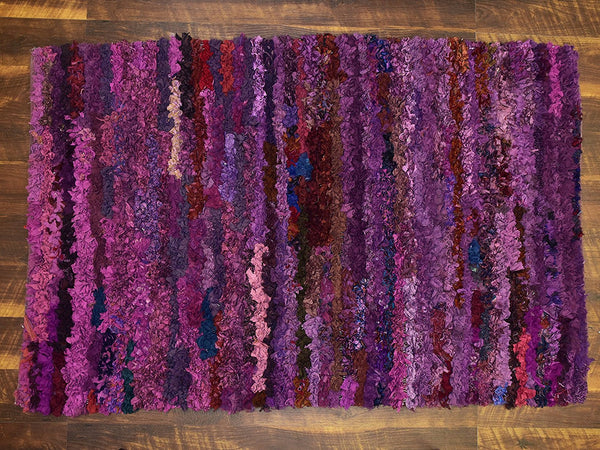 Shaggy Rugs 3x5 ft Area Rug Soft Shag Multi Color Purple Handwoven Carpet (36''x 60'') Bedroom Kidsroom Living Room Indoor Rug by MystiqueDecors