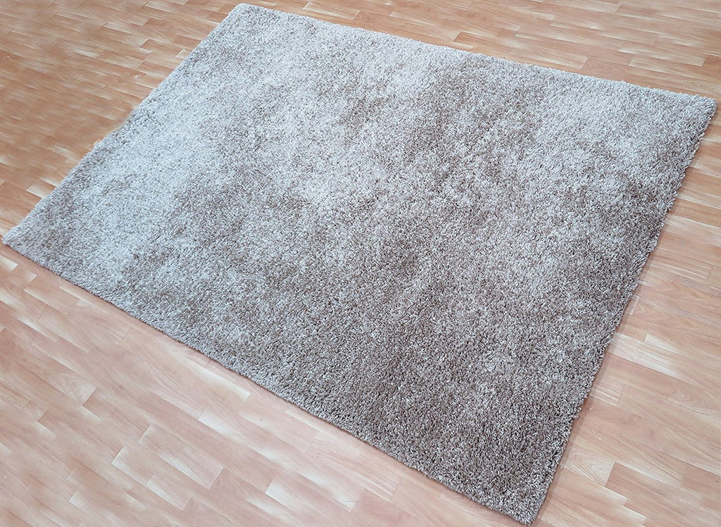 5 x 7 ft Shaggy Beige Soft Carpet Hand Tufted Area Rug Polyester