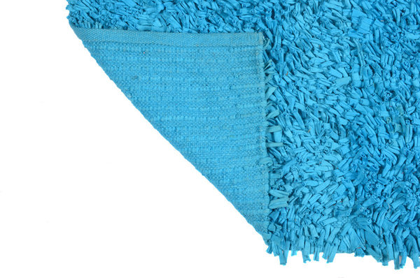 Bath & Floor Mats Soft Shag Cotton Mats-Turquoise 2 ft x 3 ft