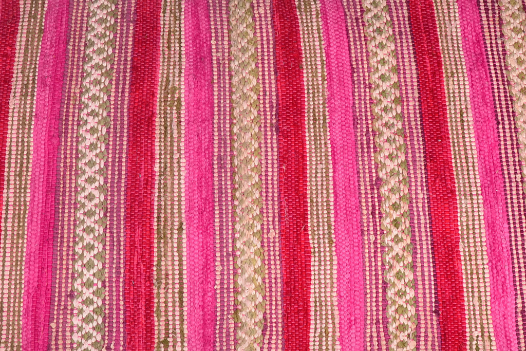 Area Rugs Handwoven Cotton Runner-Pink 2 ft x 7 ft