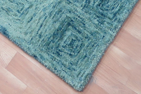 5x8 ft Teal Blue Woolen Area Rug